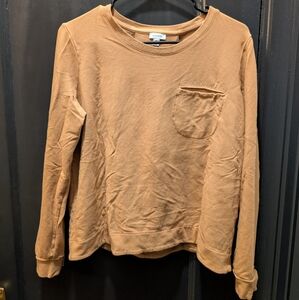 Cuyana French Terry Pleat-Back Sweatshirt In Camel 